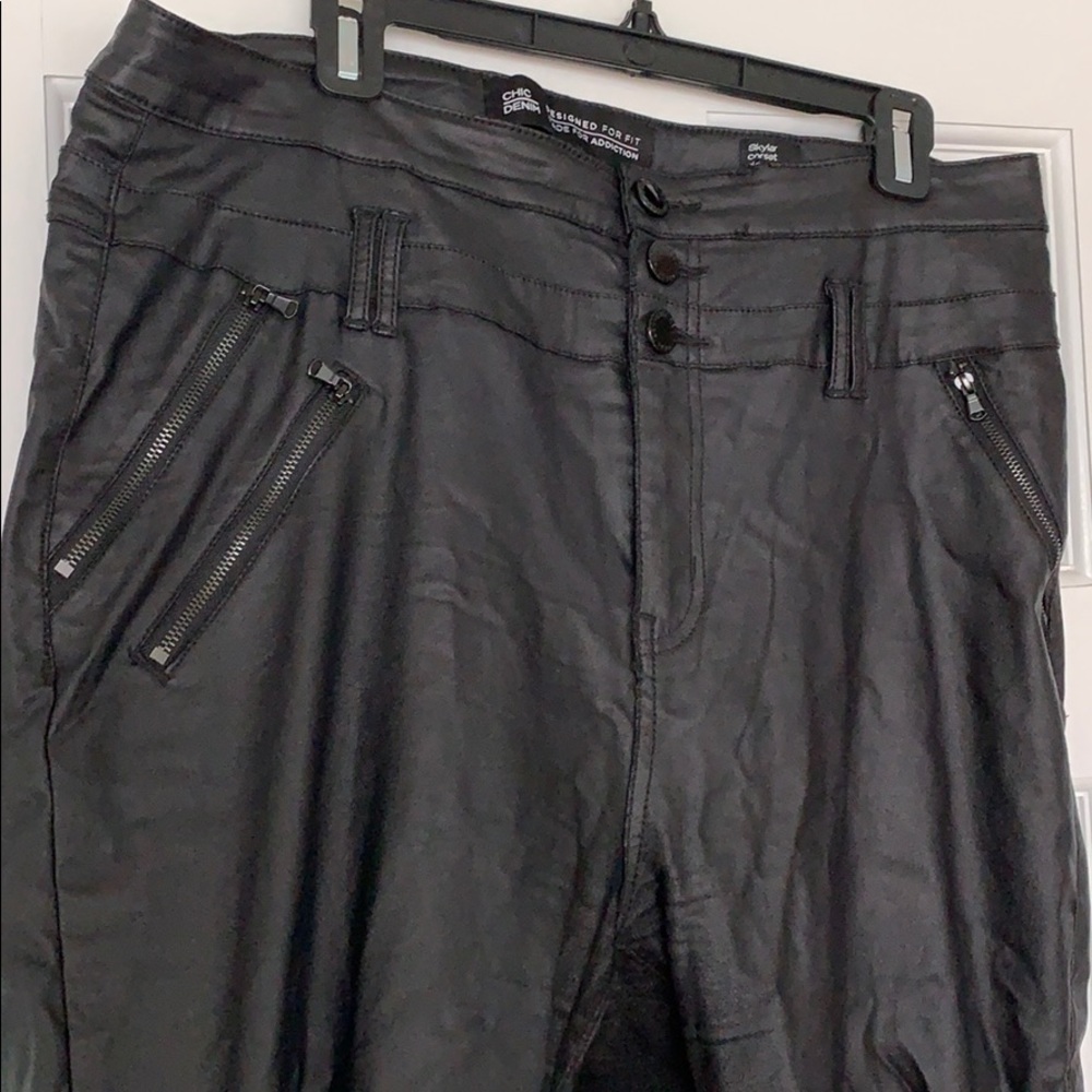 Plus size faux leather pants